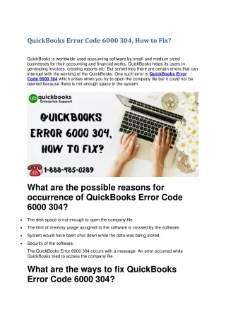 quickbooks error code 6000 304 how to fix