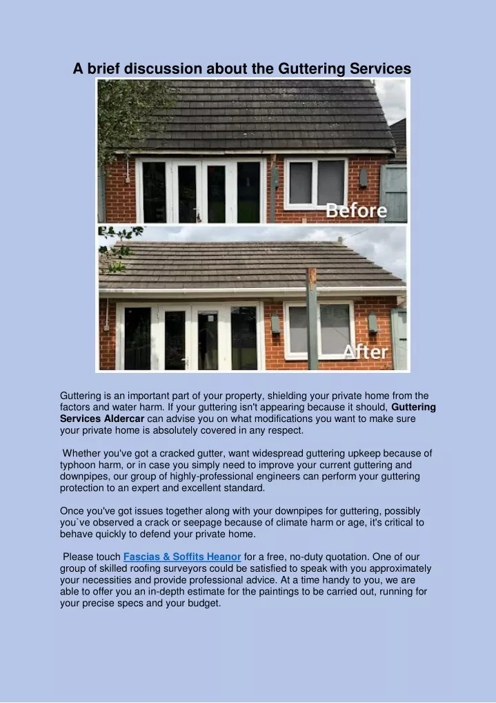 a brief discussion about the guttering services