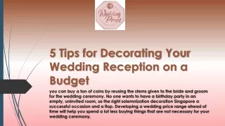 5 Tips for Decorating Your Wedding Reception on a Budget