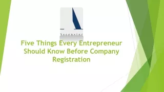 Five Things Every Entrepreneur Should Know Before Company Registration