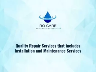 RO Care Water Purifier Service in Mysore- PPT