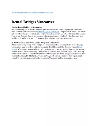 Dental Bridges Vancouver