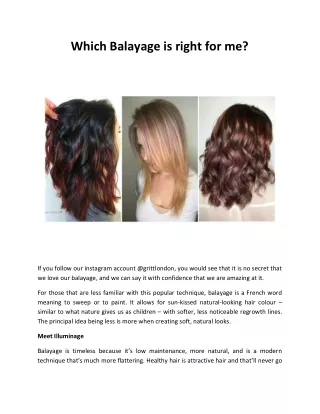 Which Balayage is right for me ?