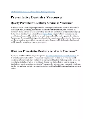 Peventative Dentistry Vancouver