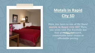 Motels In Rapid City SD