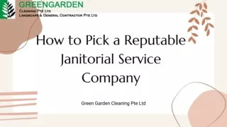 How to Pick a Reputable Janitorial Service Company