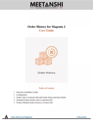 order history for magento 2 user guide