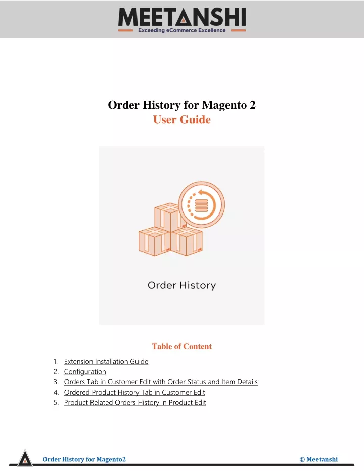 order history for magento 2 user guide