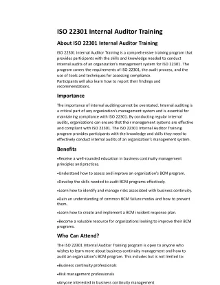 ISO 22301 Internal Auditor Training-Article-1-04-2022