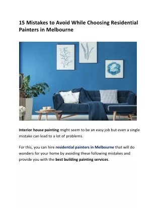 Residential painters in Melbourne