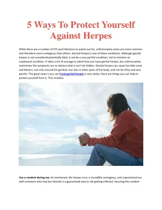 5 Ways To Protect Yourself Against Herpes
