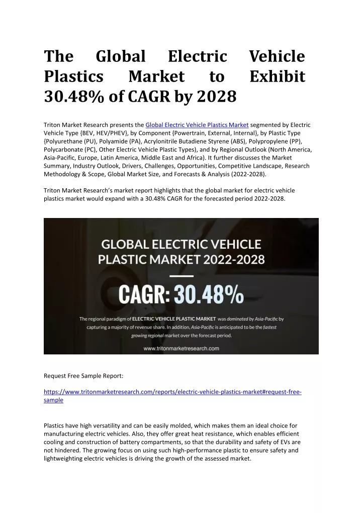 the global electric vehicle plastics market