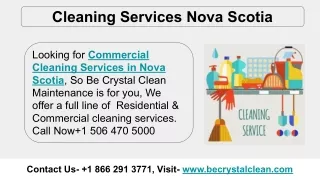 Cleaning Services Nova Scotia | Becrystalclean