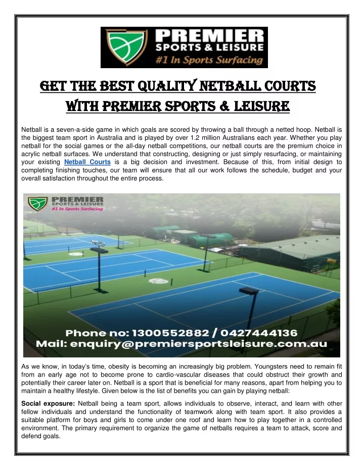 get the best quality netball courts get the best