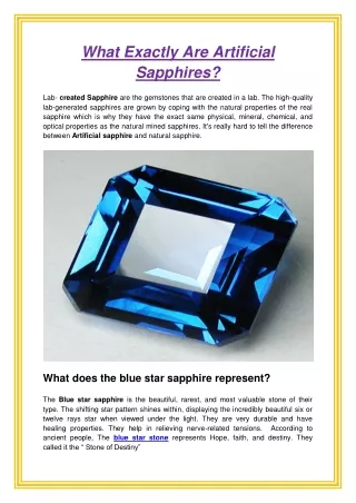 what exactly are artificial sapphires