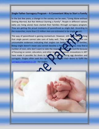 single father surrogacy program a convenient