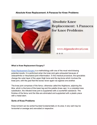 Absolute Knee Replacement_ A Panacea for Knee Problems
