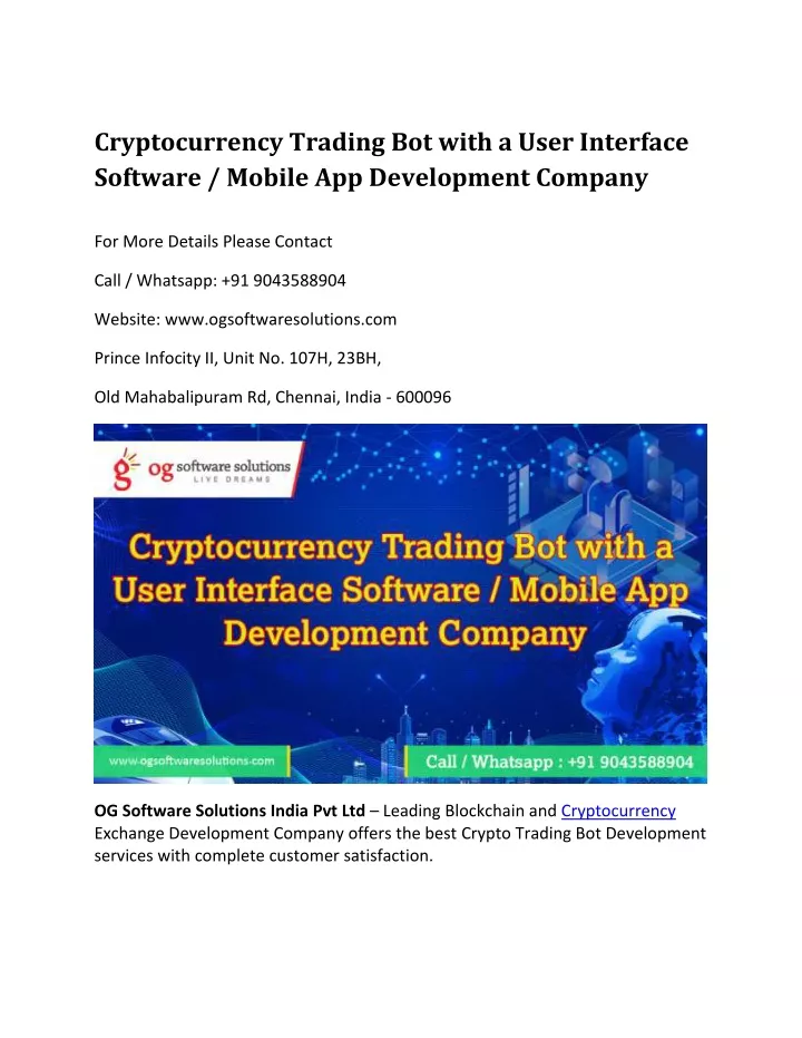 cryptocurrency trading bot with a user interface