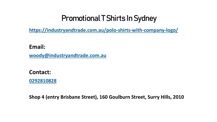 promotional t shirts in sydney