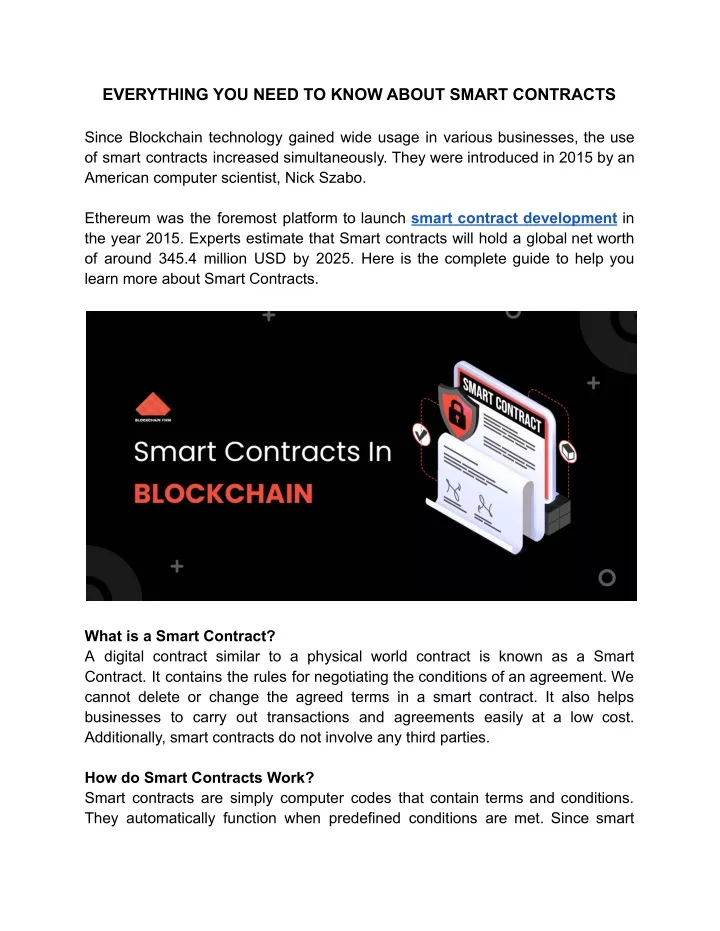 everything you need to know about smart contracts