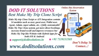 Best Readymade Make MyTrip Clone System - DOD IT SOLUTIONS