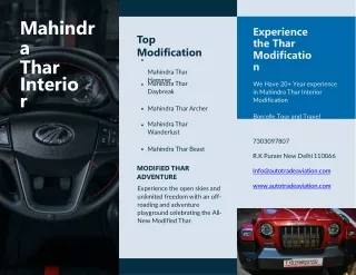 Ideas For Mahindra Thar Interior Modification-