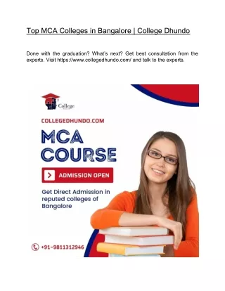 top mca colleges in bangalore college dhundo