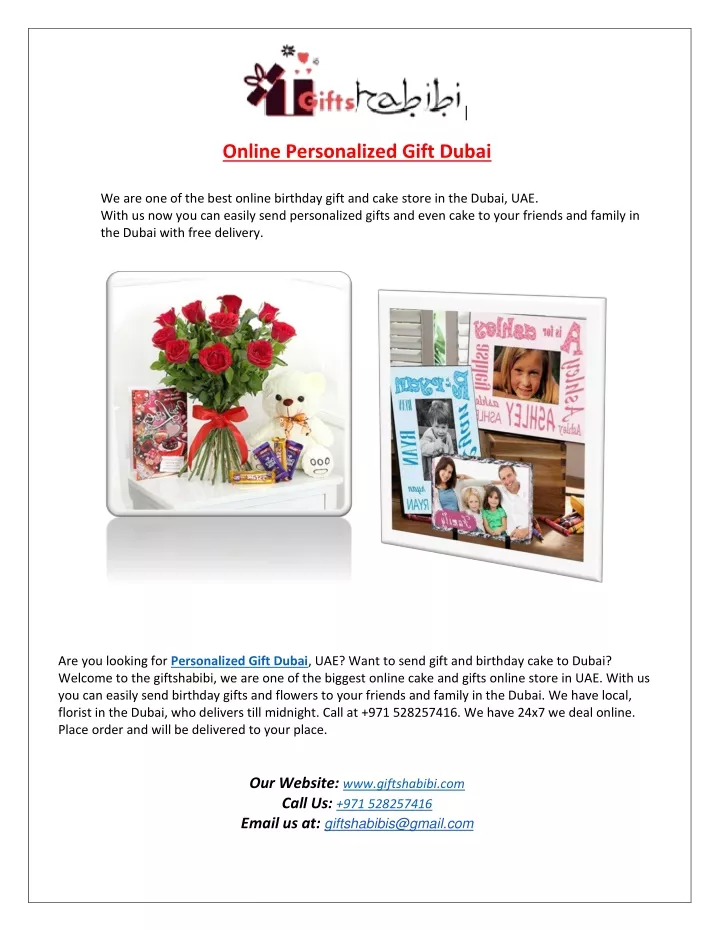 online personalized gift dubai