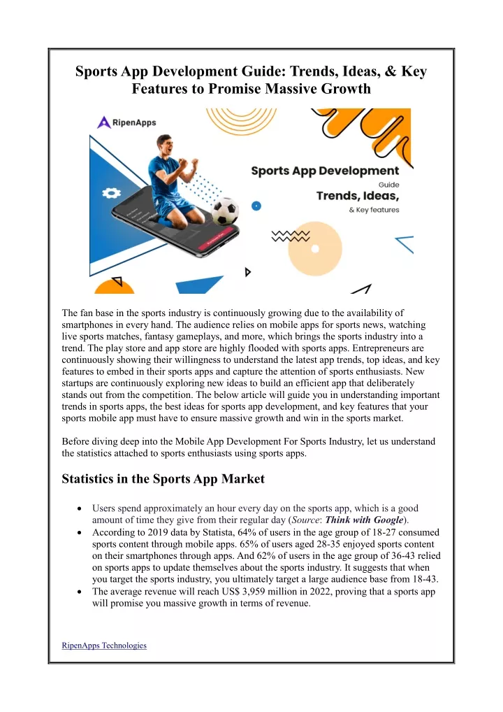 sports app development guide trends ideas