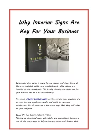 Why Interior Signs Are Key For Your Business