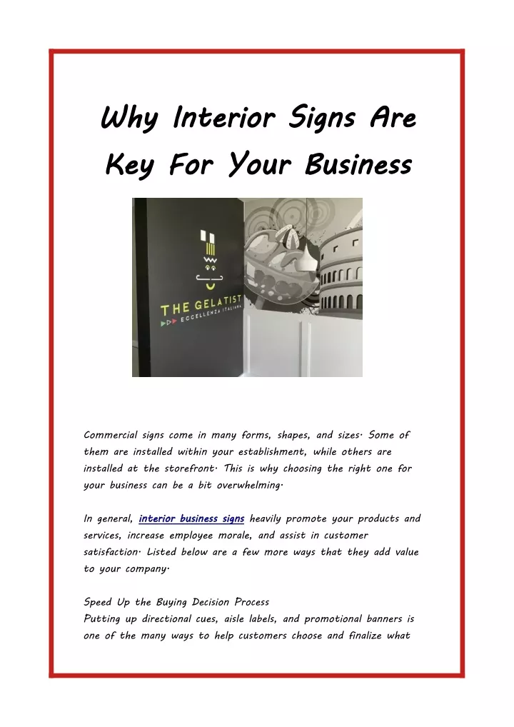 why interior signs are key for your business