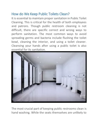 How do We Keep Public Toilets Clean