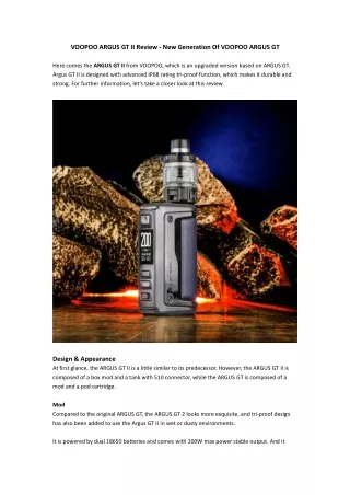 voopoo argus gt ii review new generation