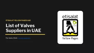 List of Valves Suppliers in UAE