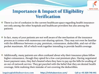 importance impact of eligibility verification