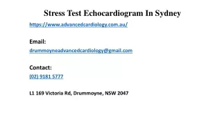 stress test echocardiogram in sydney