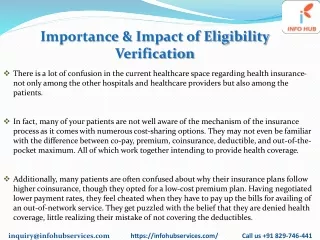 importance impact of eligibility verification