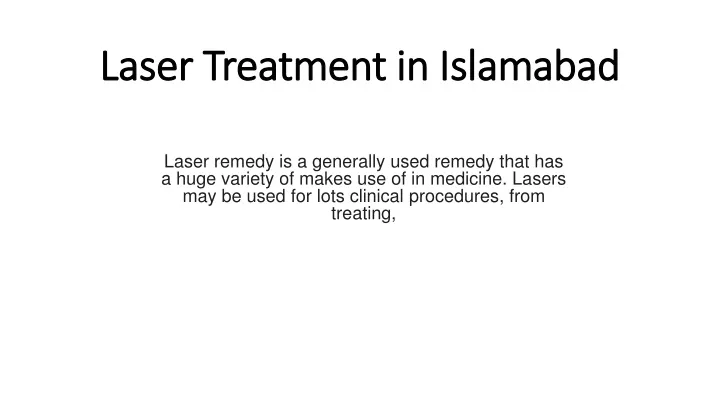 laser treatment in islamabad