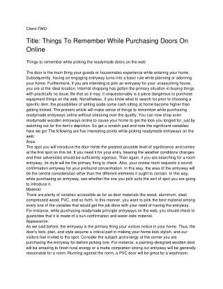 client twd title things to remember while