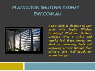 Plantation Shutters Sydney - ewf.com.au