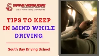 Tips To Keep In Mind While Driving