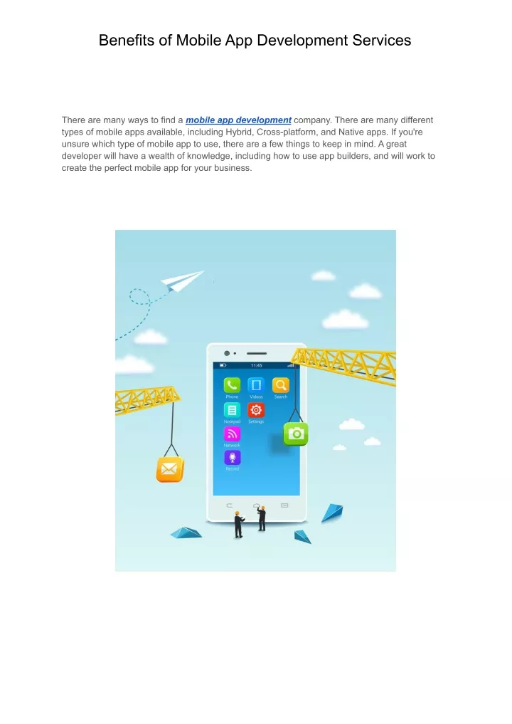 benefits of mobile app development services