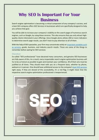 Why SEO Is Important For Your Business