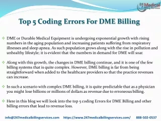 top 5 coding errors for dme billing