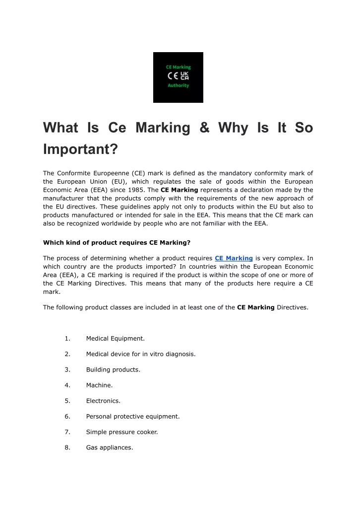 what is ce marking why is it so important