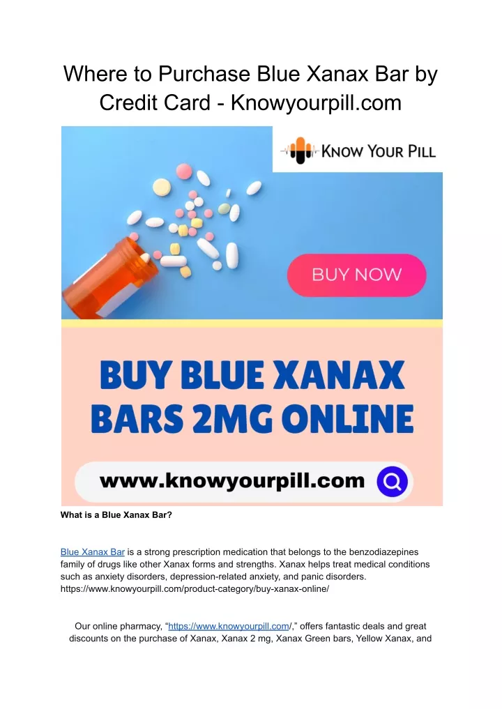where to purchase blue xanax bar by credit card