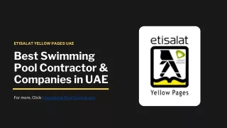 Best Swimming Pool Contractor & Companies in UAE