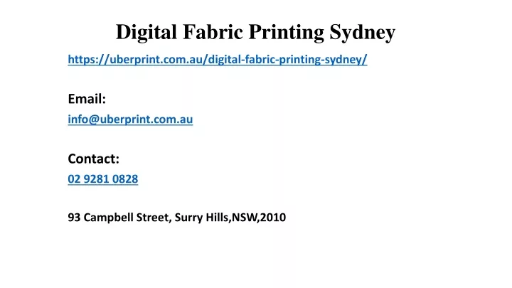 digital fabric printing sydney