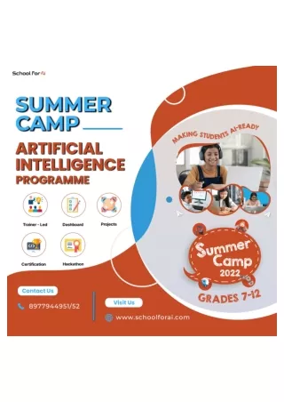 Artificial Intelligence |  Best Summer Camp 2022 | School For AI Near Me