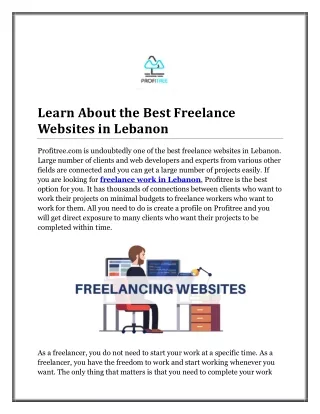 Learn About the Best Freelance Websites in Lebanon
